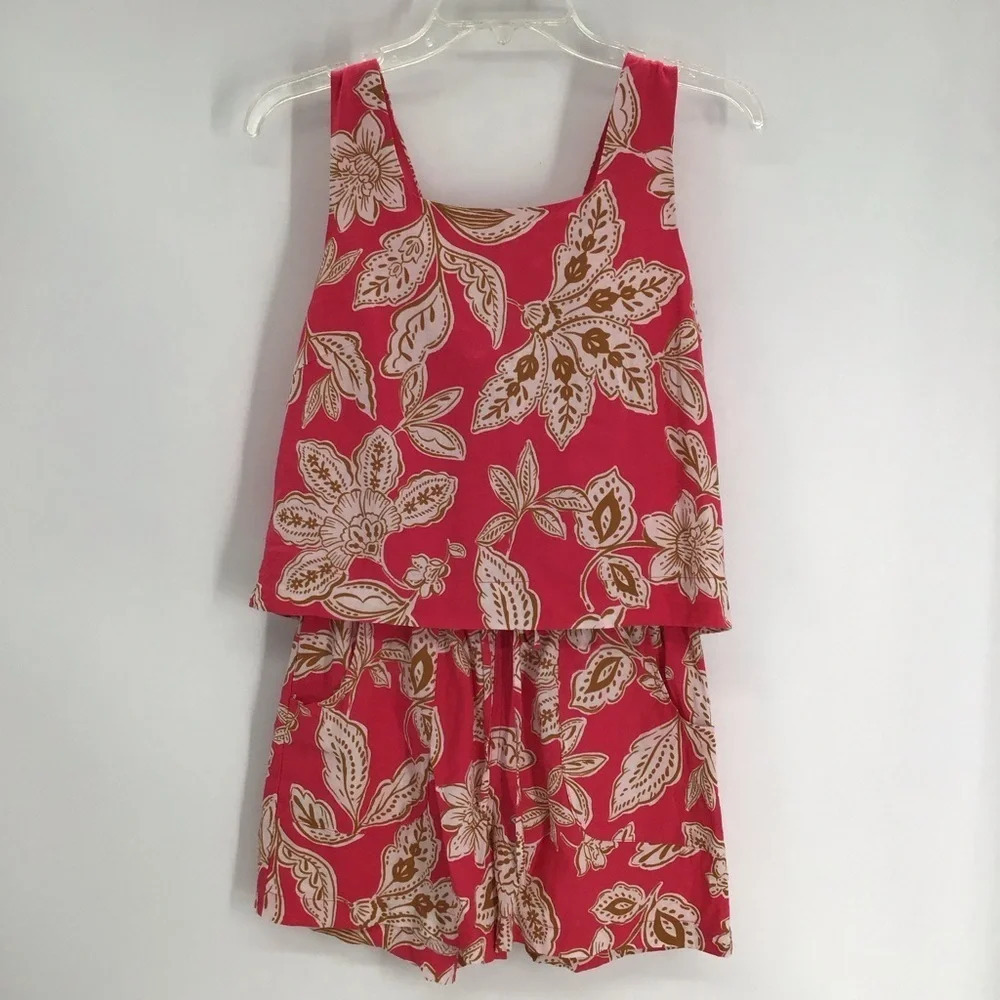 Every Two Piece Lien Blend Short Set Summer Beach Casual Top XS Bottom Small